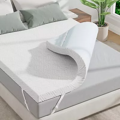 Memory Foam Mattress Topper - 3 Inch Gel Mattress Pad For Pressure Relief Pr... • $146.22