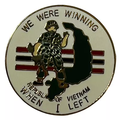 Pack Of 3 Rep Of Vietnam We Were Winning When I Left Hat Cap Lapel Pin M-214 • $12.88