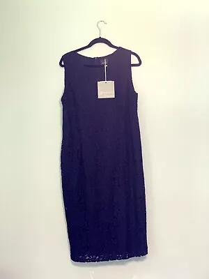 NEW WITH TAGS Persona By Marina Rinaldi Lace Sheath Dress In Navy Womens Sz 16 • $199.99