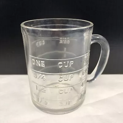 Vtg Hazel Atlas Glass Measuring Cup Raised No Spout 1 Cup 8 Ounce Kitchen Tool • $4.99