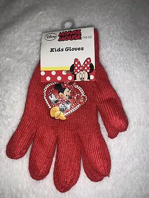 Disney Girls Gloves Age 4-7 Years. Red Minnie Mouse Gloves- New With Tags. • £3