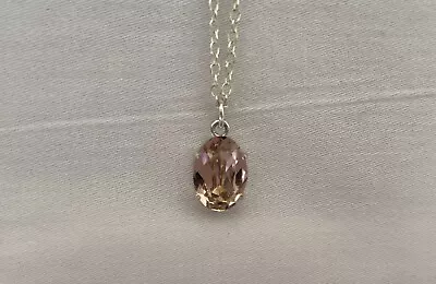 Dazzling Peach Morganite Diamond Cut Solitare Pendant Necklace For Women • $59