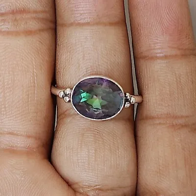 Mystic Topaz Gemstone 925 Sterling Silver Beautiful Designer Ring All Size Ring • $15.29