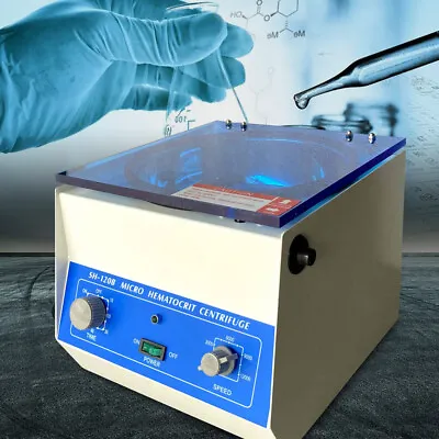 Lab Centrifuge Hematocrit Microhematocrit High-Speed Centrifuge Heavy Duty 100W • $281