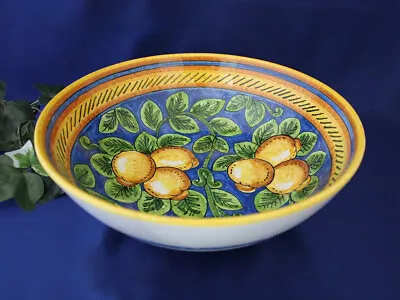 Deruta Italian Pottery Limone Lemons Serving Bowl Italy 10  • $169.79