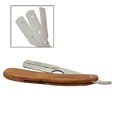 Straight Cut Throat Shaving Razor Wooden Barber Hair Salon • $7.99