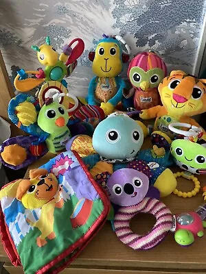 Baby Soft Toy Sensory Bundle - Lamaze Pram Toys Rattles Soft Book Suction Toy • £29.99