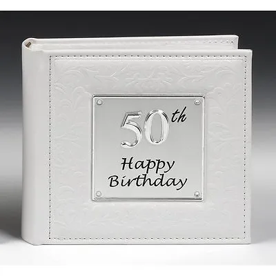 £16.95 • Buy Gift 50th Happy Birthday Photo Picture Album NEW  Holds 80 Photos 