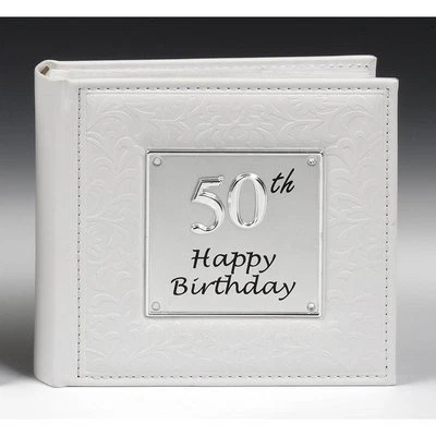 Gift 50th Happy Birthday Photo Picture Album NEW  Holds 80 Photos  • £16.95