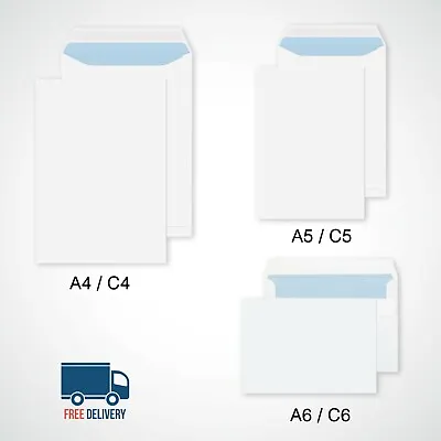 £3.49 • Buy Quality Plain 90gsm White Envelopes Self Seal Strong Paper C5/a5 C6/a6 C4/a4