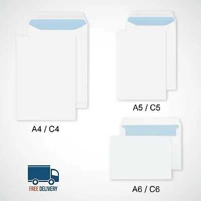 Quality Plain 90gsm White Envelopes Self Seal Strong Paper C5/a5 C6/a6 C4/a4 • £7.79