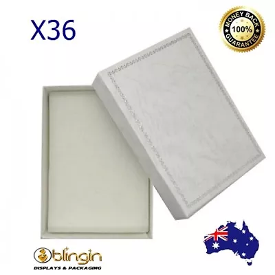 36 Wholesale White Cardboard Jewellery Set Necklace Pendant Gift Boxes 7x10x3cm • $62