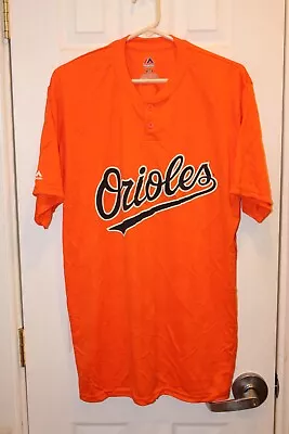 Orange Baltimore Orioles 2-button / Cool Base Jersey T-shirt (NWOT) - Adult L • $17.50