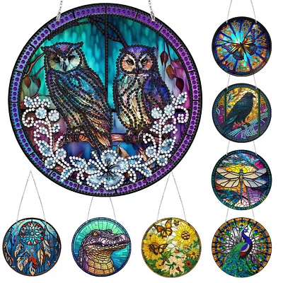 DIY Diamond Painting Kits Round Crystal Hanging Pendants Ornament Wall Art Decor • $6.29