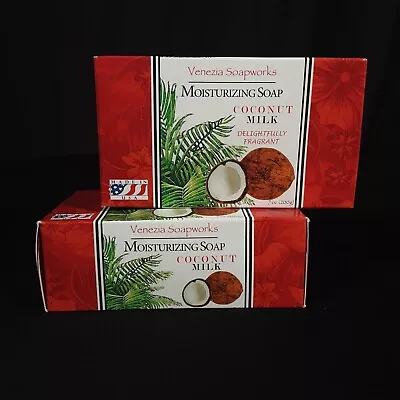 Lot Of 2 New Venezia Soapworks COCONUT MILK Moisturizing Soap Full Size 7oz Bar • $9.95