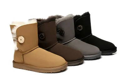 $49.88 • Buy [CLEARANC] EVER UGG Short Button Classic Boots Genuine Sheepskin Water Resistant