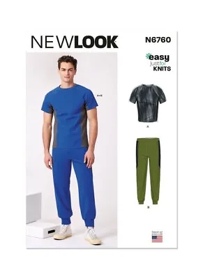 NEW LOOK Easy Sewing Pattern 6760  Men's Pants Top Joggers   S-xxl • £8.97