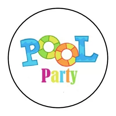 30 Pool Party Envelope Seals Labels Stickers Party Favors 1.5  Round • $2.49