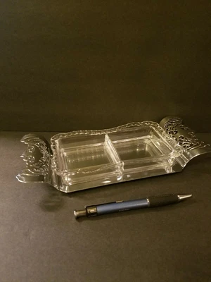 $6.99 • Buy Farber Bros. Kromex Chrome And Glass 2 Part Relish Dish 1940s