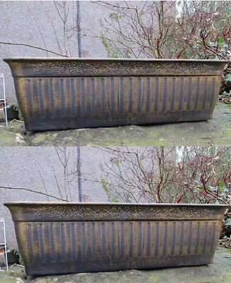 £23.99 • Buy Plastic Floral Fluted Garden Trough Long Window Box Planter Herb Flower Box 59cm