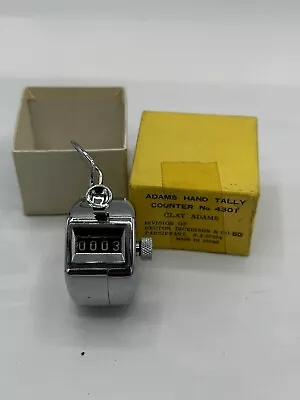 Vintage Adams 4 Digit Hand Mechanical Click Tally Counter W/ Original Box 4301 • $29.50