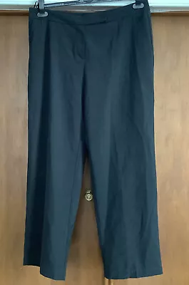£12.99 • Buy CREA CONCEPT Fine Lightweight Wool Black TROUSERS 44 UK16-36 Inch Waist-30 Leg