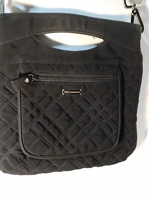 Vera Bradley Classic Hipster Black Microfiber Diamond Quilted Purse Bag. • $16.50