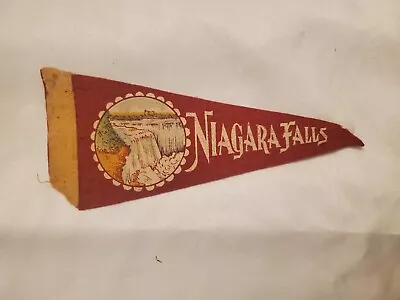 Vintage Souvenir Felt Pennant Niagara Falls Red 8'' • $12.99