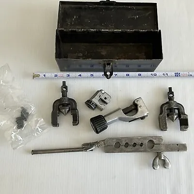 Vintage Flaring Tool Kit Lot Steel Case Cal Van 761 Craftsman 5560 Pipe Cutter • $43.69