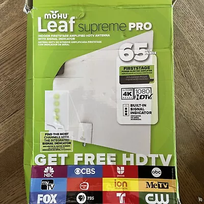 Mohu Leaf Supreme Pro Indoor HDTV Antenna With Signal Indicator New Open Box • $50