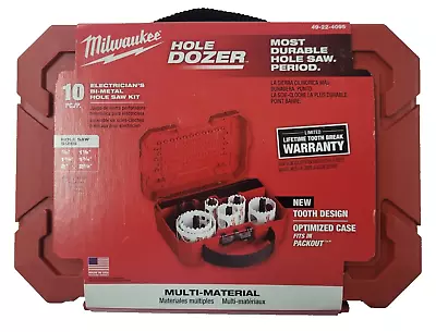 49-22-4095 Milwaukee 10 Pc Hole Saw Kit Hole Dozer Electricians 7/8 - 2-1/2 • $69