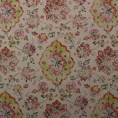 P Kaufmann Relic Fiesta Red Floral Ikat Damask Multiuse Fabric By Yard 54 W • $11.99