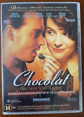 CHOCOLAT - Johnny Depp & Juliette Binoche - 2000 Romance On DVD- FREE POST • $5.50