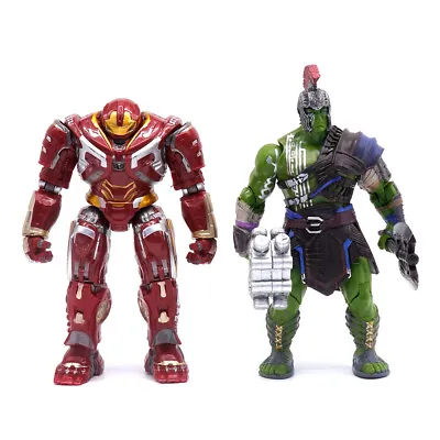 2PCS Marvel Thor:Ragnarok Hulk Iron Man Hulkbuster 7.18'' PVC Action Figure Toys • £21.49