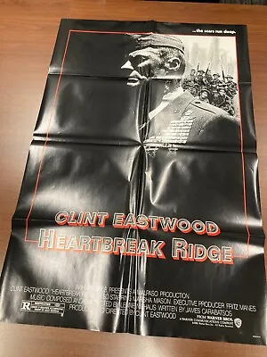 Heartbreak Ridge 1986 Original Movie Poster Pristine! One Sheet! Clint Eastwood! • $11