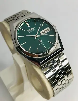 Vintage Seiko Type 2 Emerald Green Fumed Dial 7123-7010 Quartz Men's Watch • $210