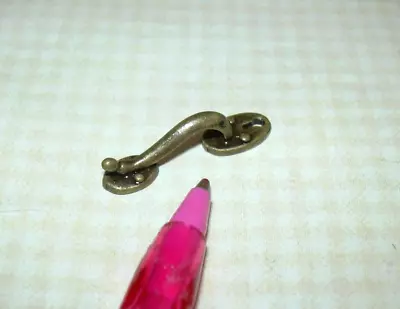 Miniature Antique Finish 1  Tall Solid Metal Door Pull (Glue On) DOLLHOUSE 1:12 • $2.49