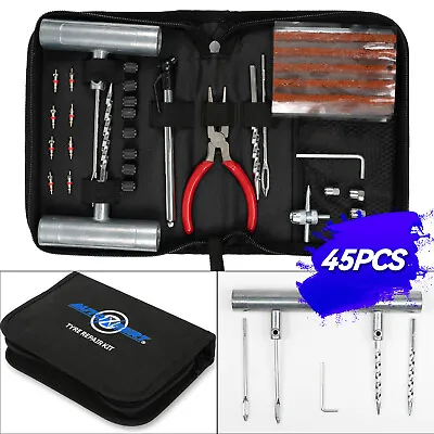 45PC DIY Tire Kit Tire Repair Plug Car Flat Repair Truck/Motorcycle Home Patch • $16.61