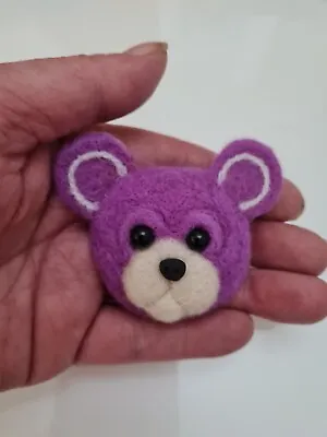 Ooak Teddy Bear Brooch/pin/jewellery/needle Felted Hand Crafted • £12.99