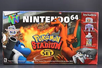 1 N64 Pokemon Stadium Battle Set W/ Poster And Cool Porygon Card • $2999.99