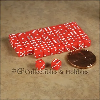 NEW 5mm 50 Opaque Red Mini Dice Set RPG Game Miniature Tiny 3/16 Inch D6 Koplow • $6.99
