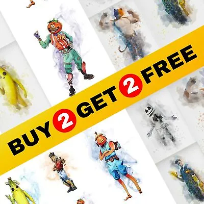 BUY 2 GET 2 FREE Fortnite Battle Royale Posters – Video Game Skin Bedroom Decor • £4.95