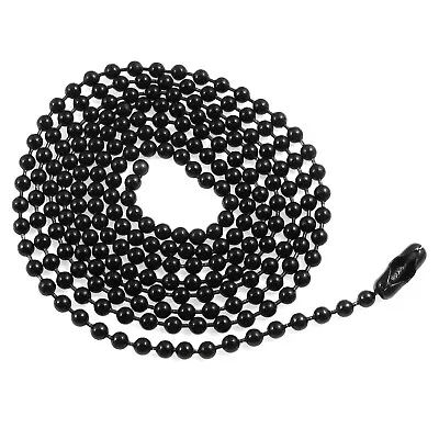 Black Coated Steel Ball Chain Necklace | #3 Dog Tag Chain | 2.4mm 30 Inches • $3.39