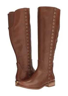 Michael Kors Dora MK Women's Knee High Leather Riding Boots Size 6 W/ Defect • $36.70