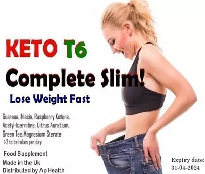 Slimmin Keto T6 Men&women Slim Diet Fat Loss Pills/fast Burn*lose Weight Now* • £12.99