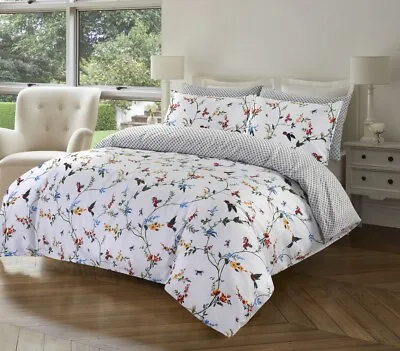 Printed Bedding Set 100% Egyptian Cotton Duvet Cover Double Super King Size • £18.99