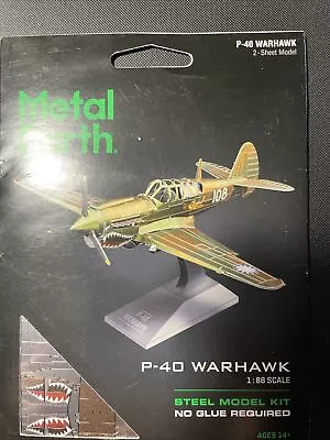 Fascinations Metal Earth P-40 WARHAWK Flying Tigers Aircraft 3D Steel Model Kit • $4.99