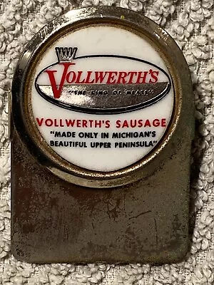 Vollwerth’s Sausage - The King Of Meats Advertising Clip Vintage Metal Michigan • $19.99