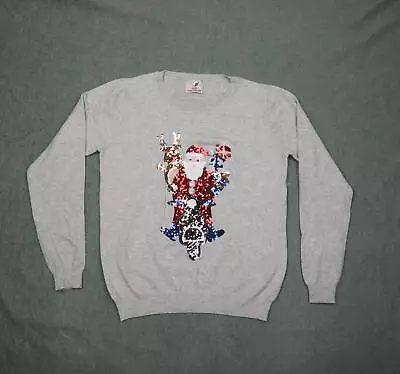 George Santa Claus Christmas Theme Jumper Size UK S Festive Novelty Gift Sweater • £14.95