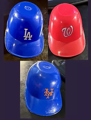 Lot Of 3 MLB Mini Batting Helmet Plastic Baseball Hat Souvenir Mets Dodgers Nats • $8